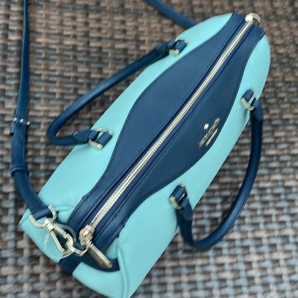 Kate Spade Colorblock Pebbled Leather Mimi Satchel Aphrodite - Picture 13 of 16